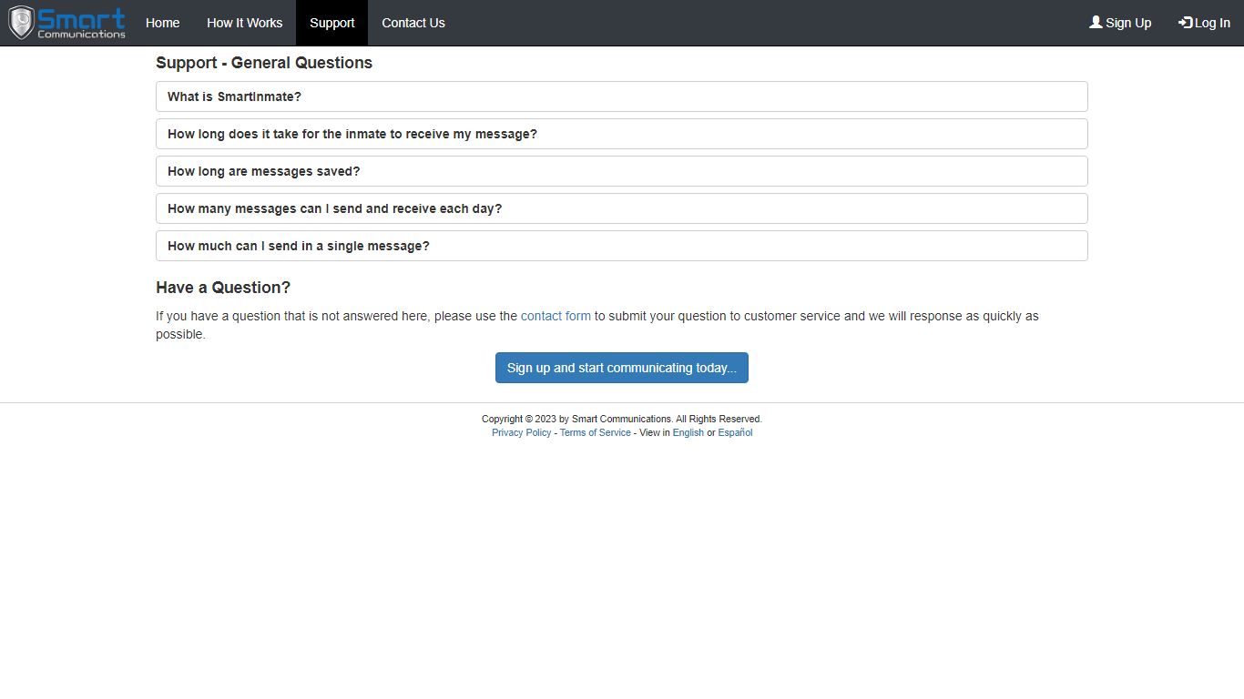 Support - General Questions - SmartJailMail